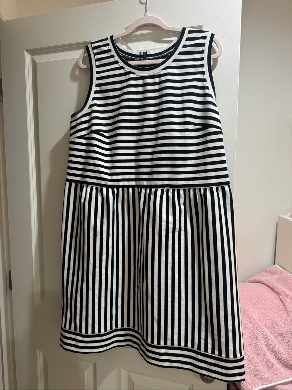 INC International Concepts Black and White Striped Sleeveless Dress